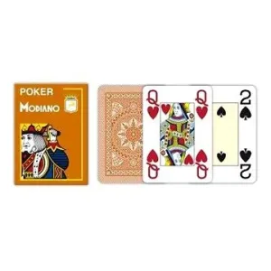 Modiano Texas Poker Size - 4 Jumbo Index - Profi plastové karty - hnědá