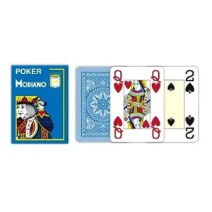 Modiano Texas Poker Size - 4 Jumbo Index - Profi plastové karty - světle modrá
