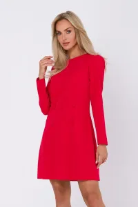 Červené šaty s ozdobnými knoflíčky M753 #5311043
