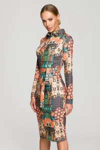 Vícebarevné vzorované midi šaty M706 #1819801