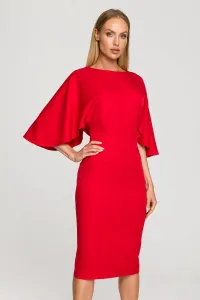 Červené šaty s širokými rukávy M700 #1819778