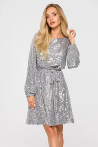 Stříbrné třpytivé šaty M715 #1833379