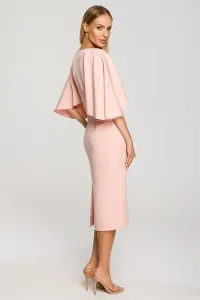 Světle růžové šaty s širokými rukávy M700