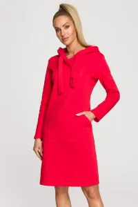 Červené mikinové midi šaty M695 #1819767