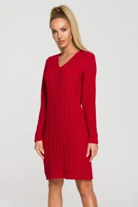 Červené svetrové šaty M713 #1833308