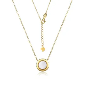 MOISS Elegantní pozlacený náhrdelník s perletí N0000523