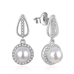 MOISS Okouzlující stříbrné náušnice s perlami a zirkony E0003119 #5459168