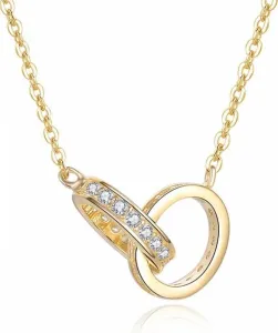 MOISS Stylový pozlacený náhrdelník s kroužky N0000580 #6194344