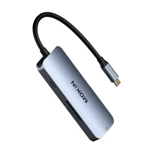 Adaptér Hub 7v1 MOKiN USB-C na 3x USB3.0 + SD/TF + HDMI + PD (stříbrný)