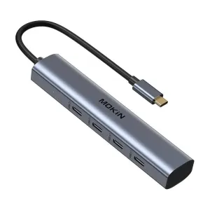 Rozbočovač MOKiN USB-C se 4 porty USB-C 10Gb/s (stříbrný)
