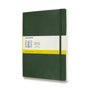 Zápisník Moleskine VÝBĚR BAREV - měkké desky - XL, čtverečkovaný 1331/11293 - Zápisník Moleskine - měkké desky tm. zelený + 5 let záruka, pojištění a dárek ZDARMA