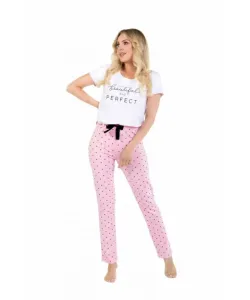 Momenti Per Me Flawless Dámské pyžamo, XL, white-pink
