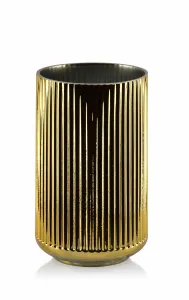 Mondex Skleněná váza Serenite 17,5 cm černá/zlatá
