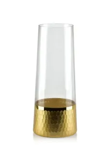 Mondex Skleněná váza Serenite 25 cm čirá/zlatá #1210617