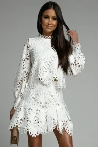 Bílý vyšívaný komplet halenka + sukně Becky #5828029