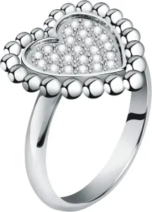 Morellato Romantický ocelový prsten s čirými krystaly Dolcevita SAUA14 58 mm