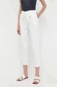 Kalhoty Morgan dámské, bílá barva, střih chinos, high waist #5204476