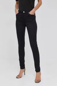 Kalhoty Morgan dámské, černá barva, přiléhavé, medium waist #5588581