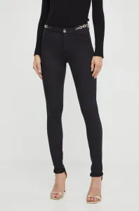 Kalhoty Morgan dámské, černá barva, přiléhavé, medium waist #6049784