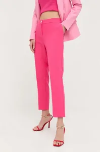 Kalhoty Morgan dámské, růžová barva, přiléhavé, high waist