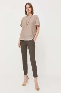 Kalhoty Morgan dámské, zelená barva, jednoduché, medium waist #6146504