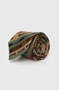 Hedvábná kravata Moschino hnědá barva