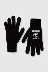 Vlněné rukavice Moschino dámské, černá barva #5548278