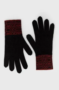 Vlněné rukavice Moschino dámské, černá barva #1942434