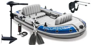 SET - Nafukovací člun Intex Excursion 4 set s držákem a elektromotorem Maxima P 40