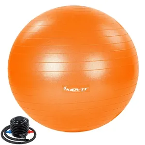 75552  MOVIT Gymnastický míč s nožní pumpou, 65 cm, oranžový