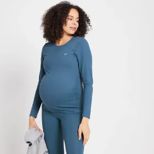 MP dámské těhotenské triko s dlouhým rukávem Power – šedomodré - S