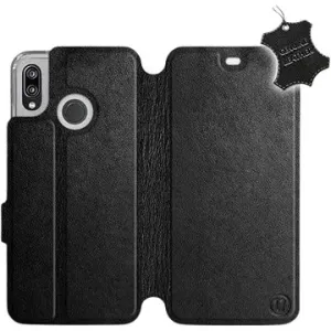 Flip pouzdro na mobil Huawei P20 Lite - Černé - kožené - Black Leather