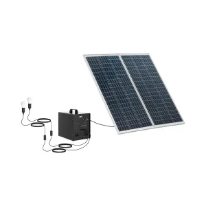 Elektrocentrála se solárním panelem a střídačem 1000 W 5 / 12 /230 V 2 LED světýlka - Solární panely MSW