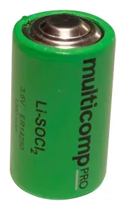 Multicomp Pro Mp001842 Battery, 1/2Aa, Li-Socl2, 3.6V, 1.2Ah