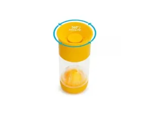 Munchkin - Netekoucí hrnek s infuzérem 414 ml - žlutá