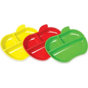 Munchkin - Set barevných dělených talířů ve tvaru jablka 3ks