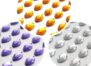 Samolepící krystalky - čtverečky (6 x 12 mm)