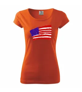 Americká vlajka ohnutá - Pure dámské triko
