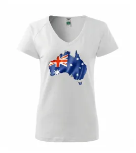 Austrálie - vlajka vlající mapa - Tričko dámské Dream