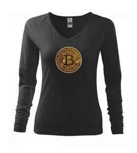 Bitcoin zlatá mince kulatá - Triko dámské Elegance