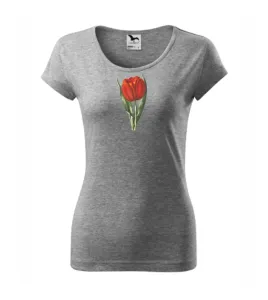 Červený tulipán - Pure dámské triko