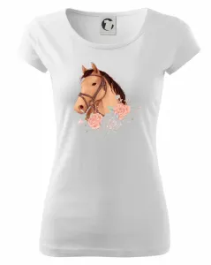 Hlava koně a růže - Pure dámské triko