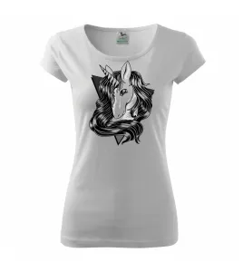 Jednorožec černobílý kreslený - Pure dámské triko