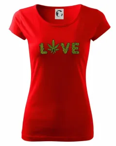 Konopí nápis love - Pure dámské triko
