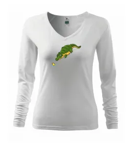 Krokodýl zelený s kačenkou - Triko dámské Elegance