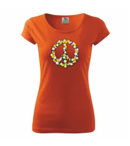 Peace symbol kopretiny - Pure dámské triko