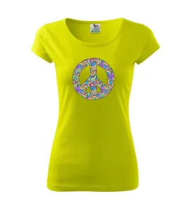 Peace symbol mandela - Pure dámské triko