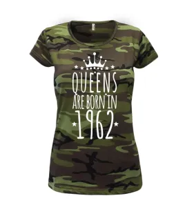 Queens are born in 1962 - Dámské maskáčové triko