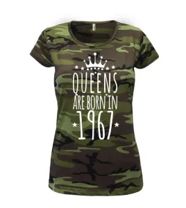 Queens are born in 1967 - Dámské maskáčové triko