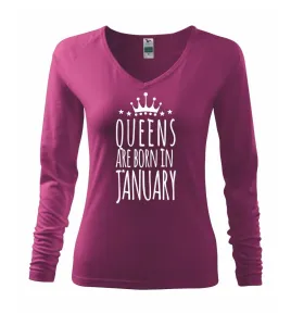 Queens are born in January - Triko dámské Elegance